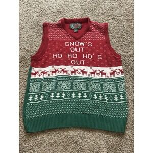 Adult Ugly Christmas Sweater Holiday Knitted Vest - Medium
